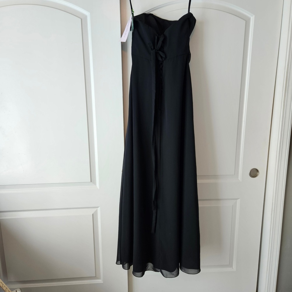 Mori Lee Black Strapless Gown Dress Rhinestone 9/10 Prom Concert Bridesmaid - Picture 2 of 15